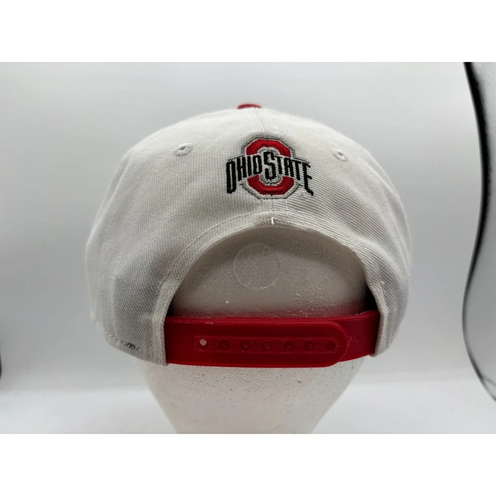 Nike True Ohio State Buckeyes Block O White/Scarlet Snapback Hat Flat Bill Hat